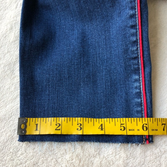 Express Tuxedo Stripe Raw Ankle Skinny Jeans - Picture 16 of 16